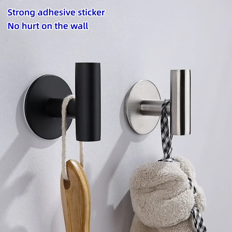 Bathroom 304 Stainless Steel Robe Hook Adhesive Wall Hook Towel Hook for  Kitchen Garage Heavy Duty Wall Mounted