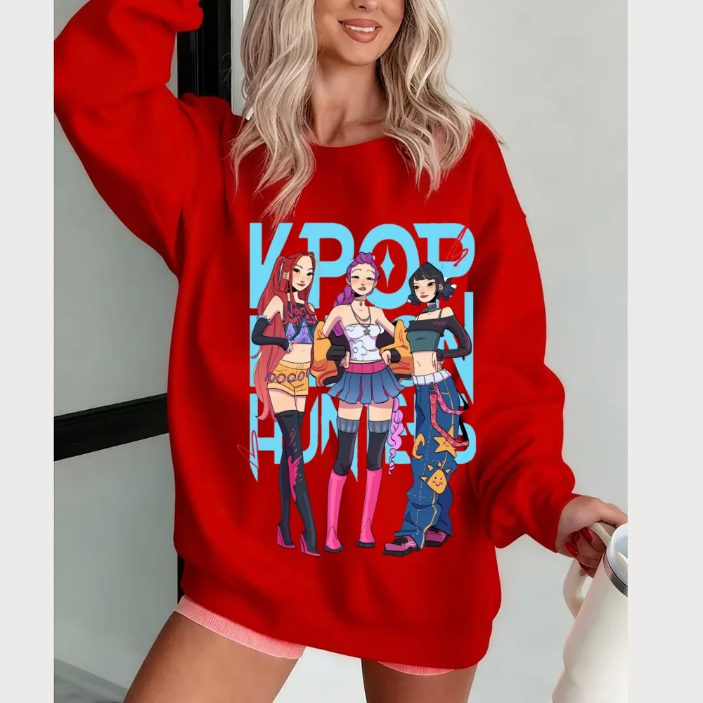 KPop Demon Hunter هوديي المرأة عارضة السترة المطبوعة البلوز سترة للجنسين أزياء الشارع الشهير