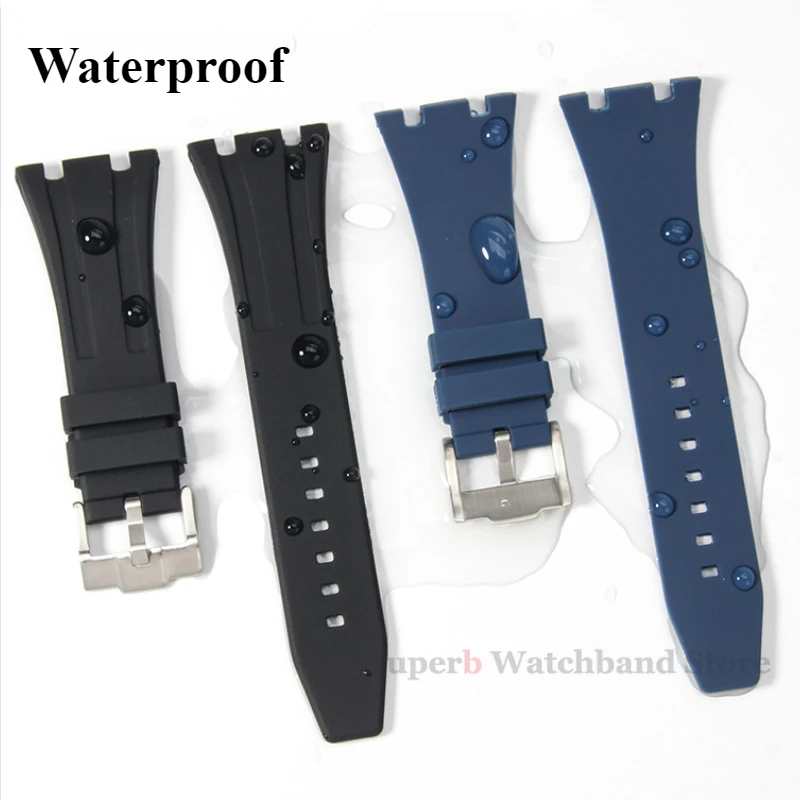 27mm 28mm 30mm Rubber Strap for Royal Oak Offshore Soft Silicone Watch Band Refit Women Men's Bracelet Watch Accessories