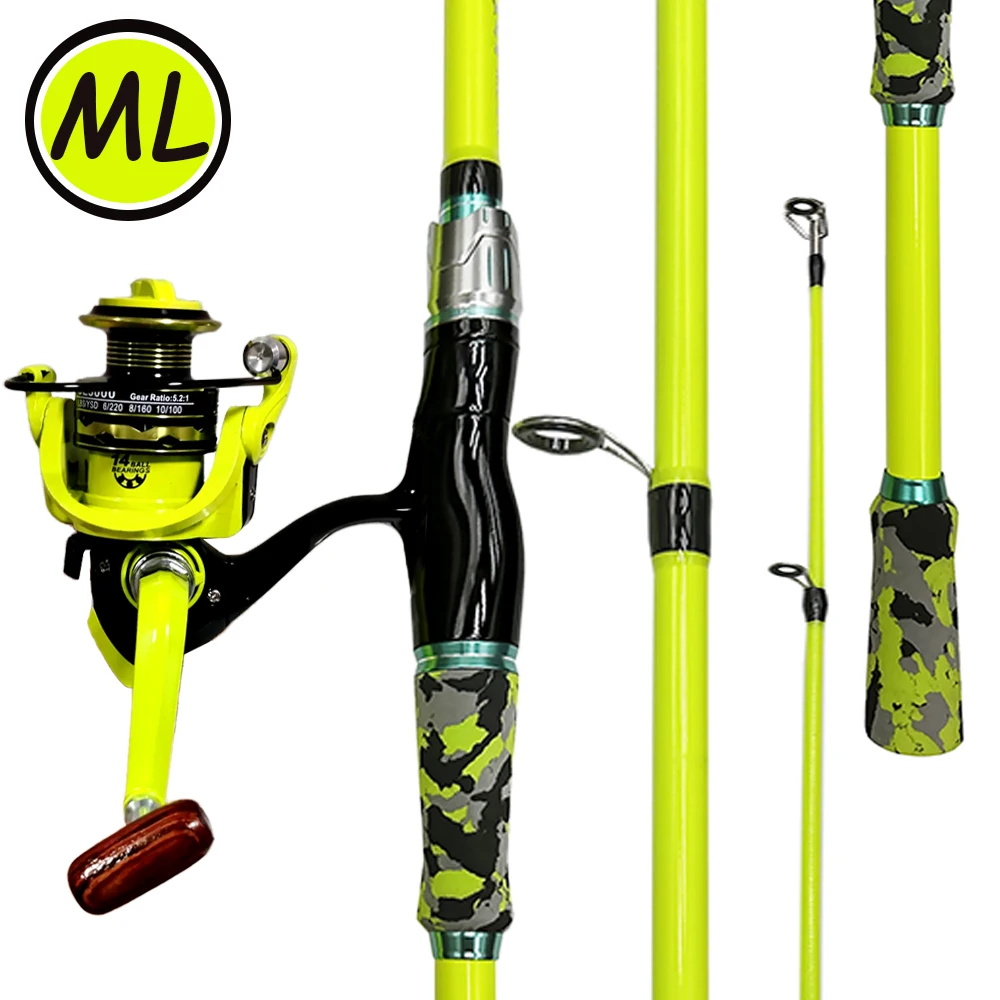 

1.8m 2.1m Baitcasting Fishing Rod Set Combo Spinning Reel 3.5-14g Bait Weight for Lure Bass Fishing Freshwater Saltwater Travel