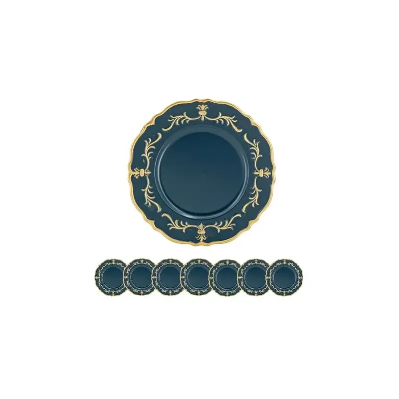

8 Pack Plastic Charger Plates 13 Inch Elegant Tableware for Weddings Parties Events