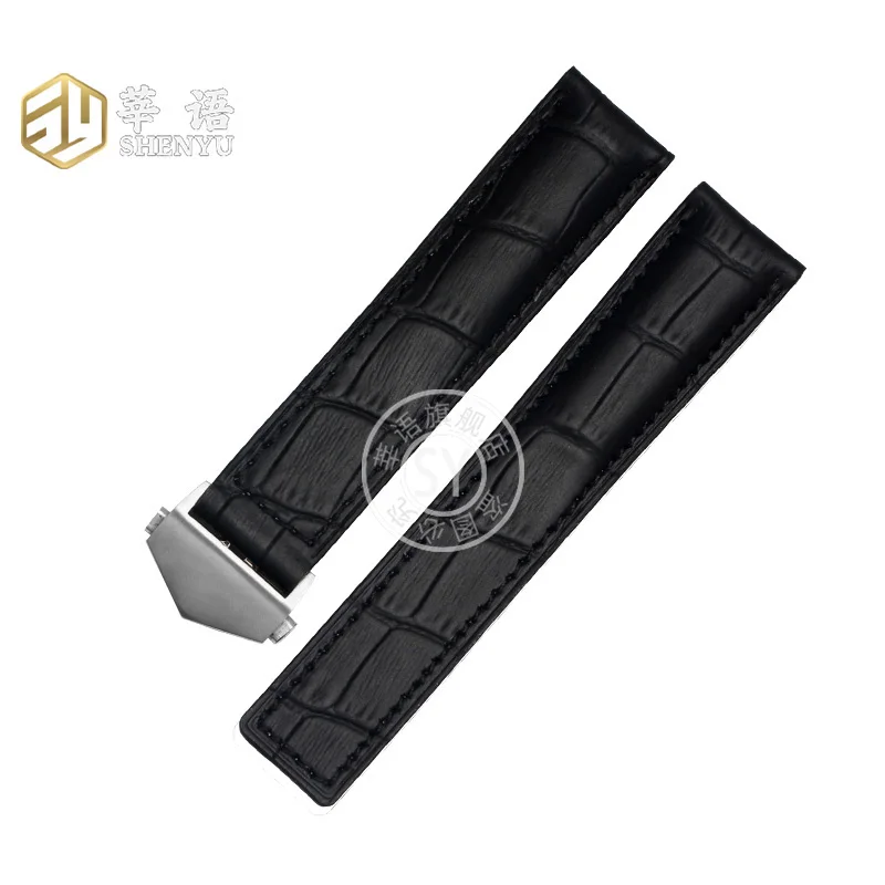19 мм 20 мм 22 мм для TAG Heuer Carrera MONACO FORMULA 1, мужской кожаный ремешок для часов с бамбуковым узором и складной пряжкой, черный, синий, коричневый