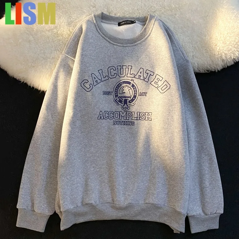 

LISM women's winter clothes y2k hoodies sweatshirt 2025 Loose Thiened American Retro Jaet Cotton Long Sve Comfortable Fit Hoodie