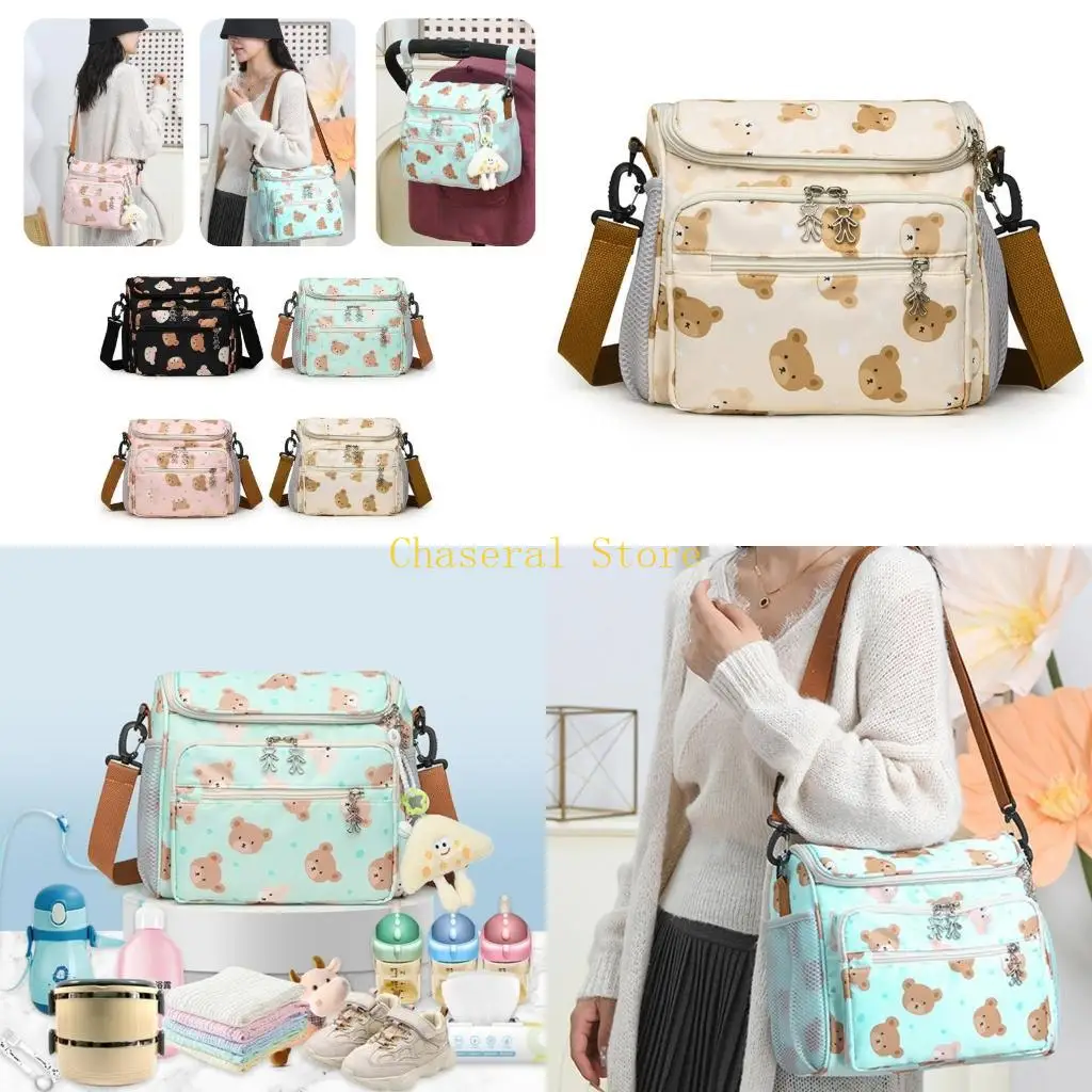 E7CE Spacious Mother Bag for Baby Essential Multifunction Baby Gear Organizes Bag Essential Baby Travel Bag Easy Access Storage