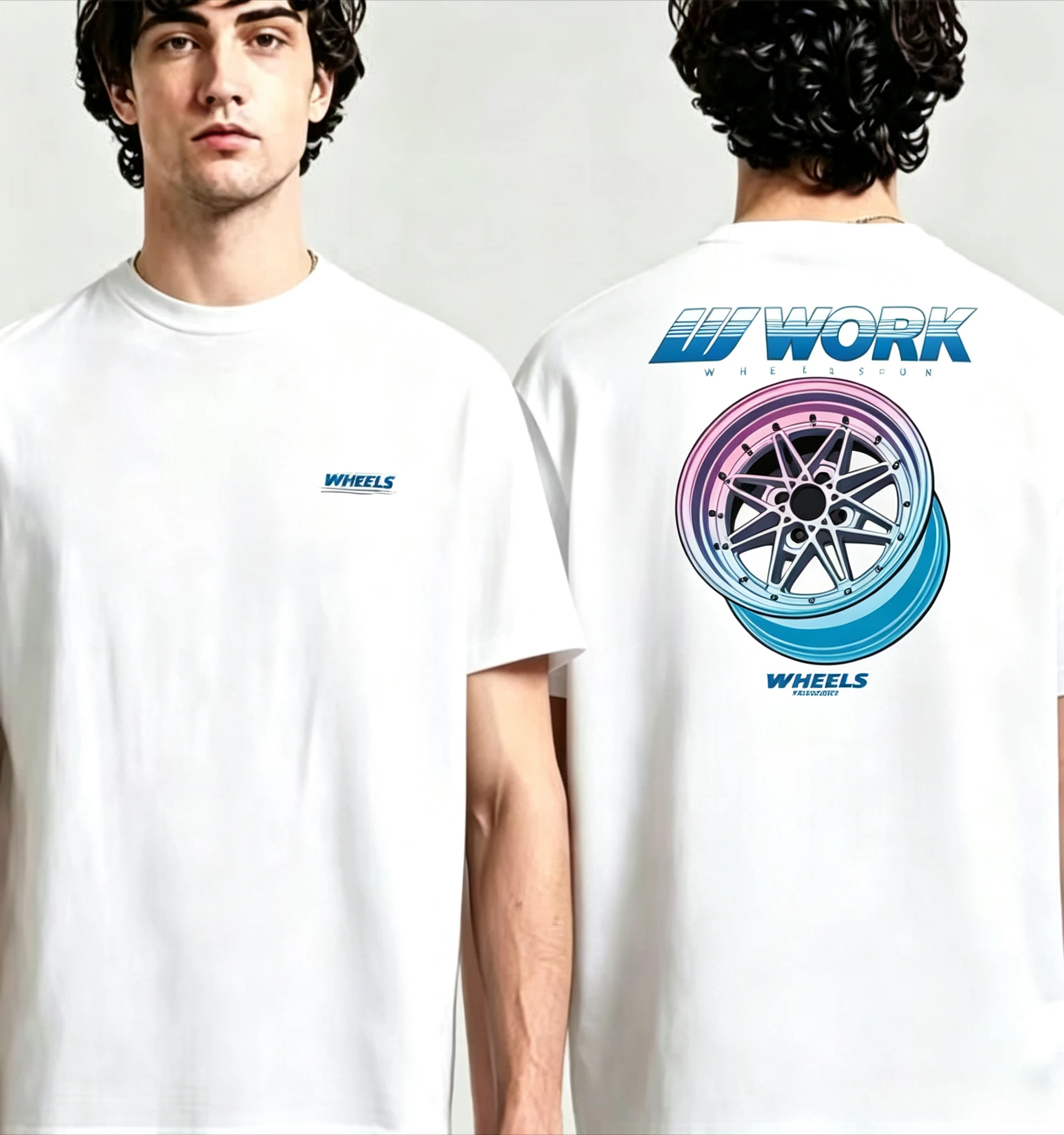 2026 Vintage T-Shirt Retro Car Modification Shock Graphic Unisex Couples Matching Tee Crew Neck Front Back Automotive Streetwear