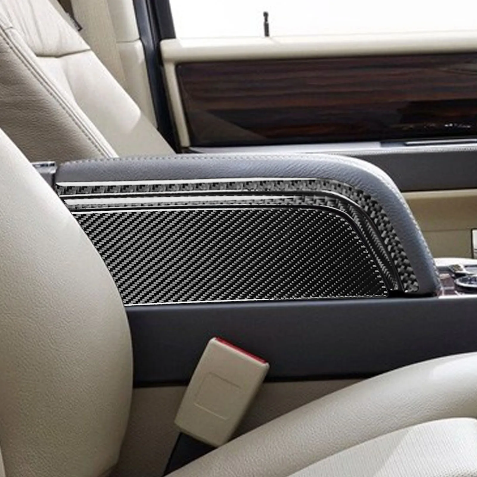 For Lincoln Navigator 2007-2014 Carbon Fiber Center Console Gear Shift Dashboard Air Vent Panel Trim Set Car Accessories Sticker view 5