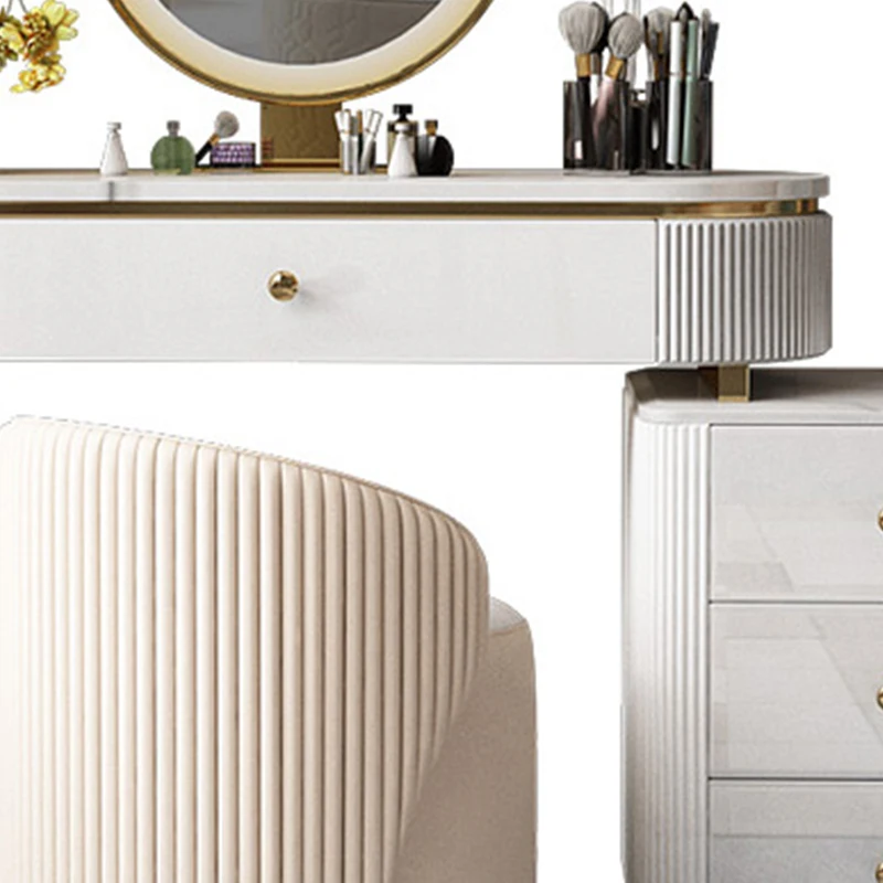 Modern living room furniture, white dresser and chair