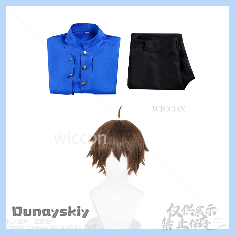 Yuta Mohara New Anime Movie Fureru Cosplay Costume Blue Long Shirt Black Pants Kawaii Roleplay Uniform Wigs Full Set Customized