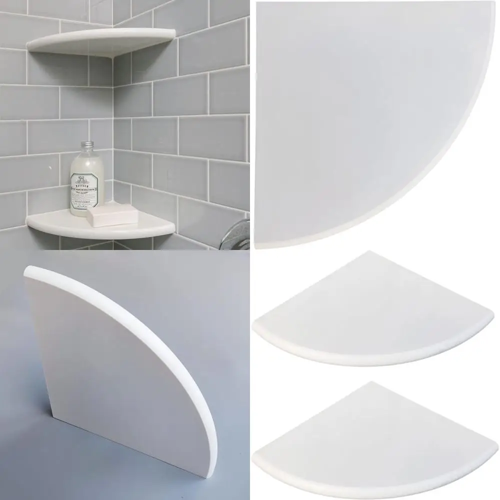 

9'' x 9'' White Marble Corner Shower Shelves, Wall Mounted for Bathroom, Polished on Both Sides