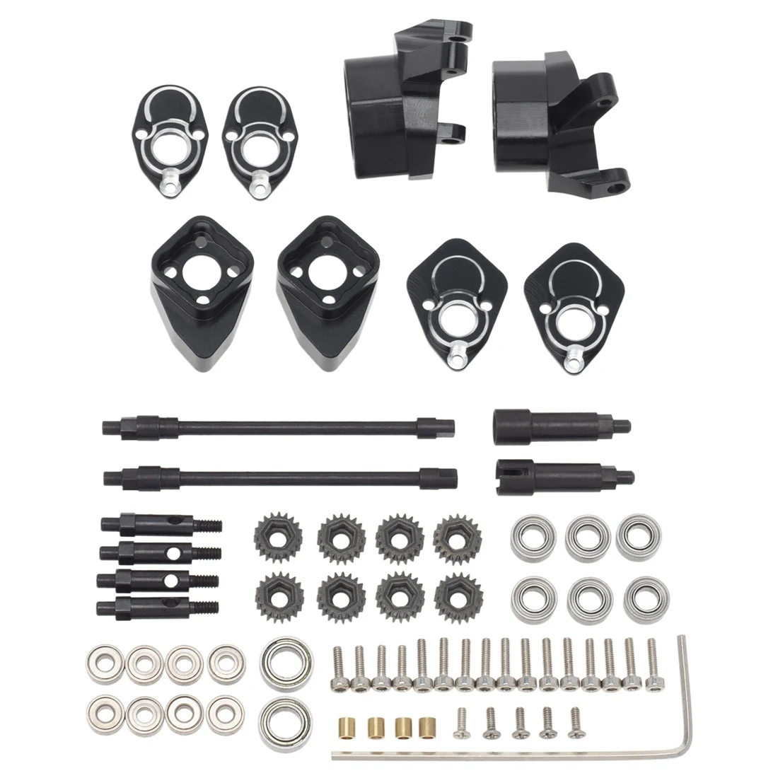 

Metal Front and Rear Portal Axle Set for Axial SCX24 JLU C10 Deadbolt 1/24 RC Crawler Car Upgrades,2