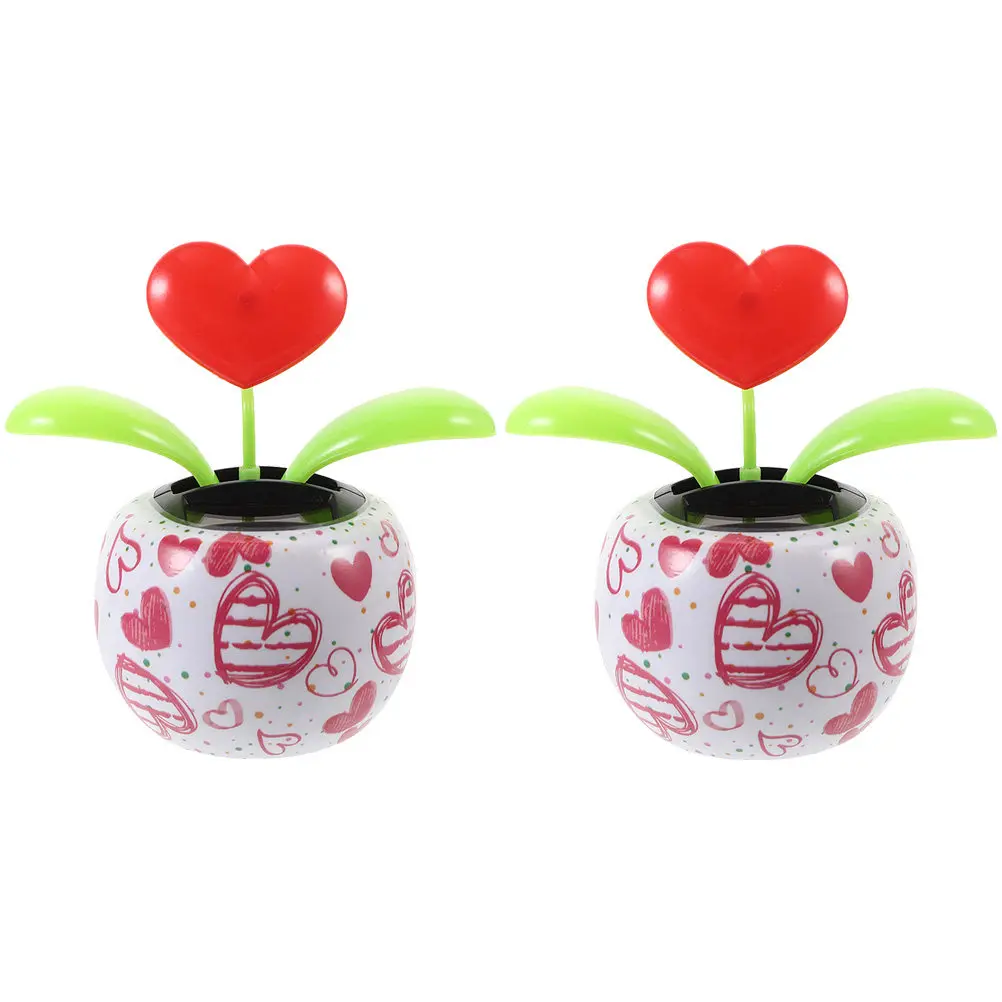 

2Pcs Solar Car naments Powered Dashboard Decorations Dancing Bonsai Shaking Head Auto Accessories Christmas Gift