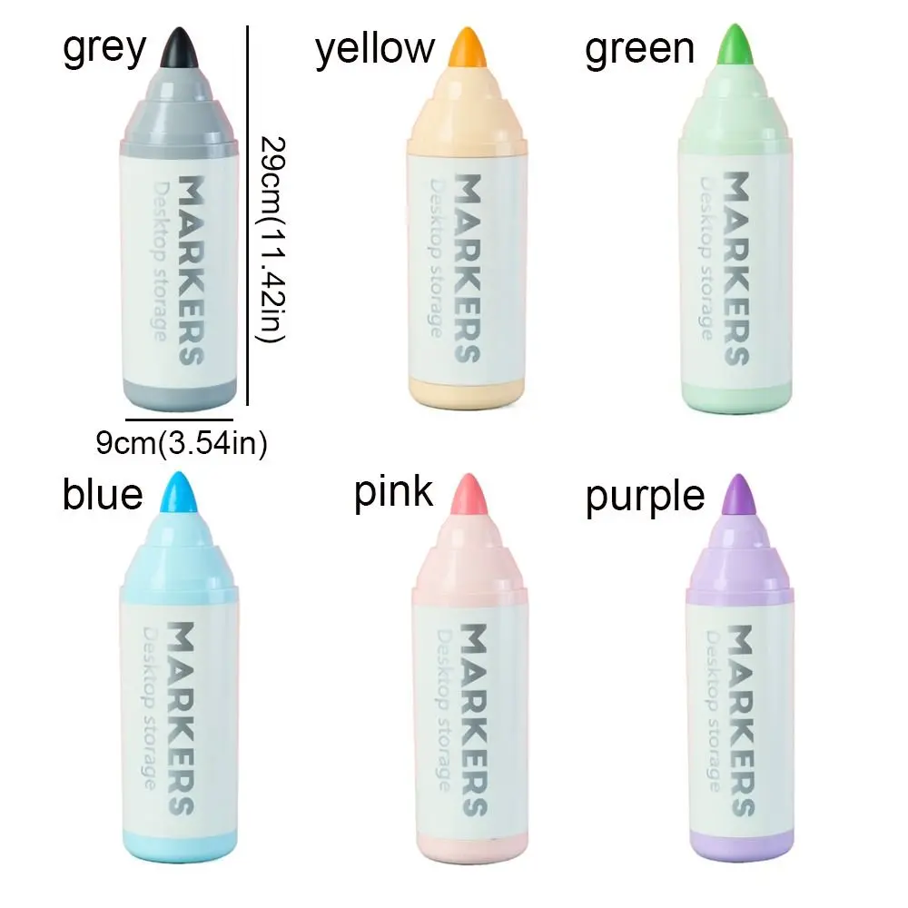 Creative Marker Pen Shape Pen Holder Plastic Colorful Makeup Brush Holder Detachable Stationery Storage Organizer Office