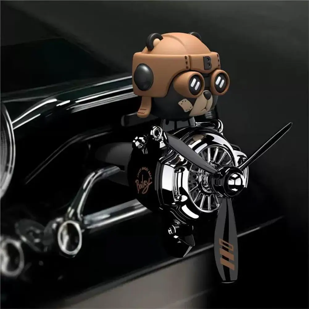 DIY Perfume Ornament Airplane Pilot Bear Car Air Freshener Decoration Accessories Aroma Vent Clip Fragrant Diffuser - view 3