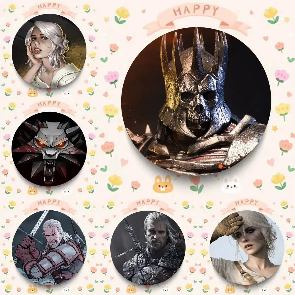 GAME The Witcher 3 Wild Hunt Anime Photo Brooches Creative Round Badge Gifts Pins