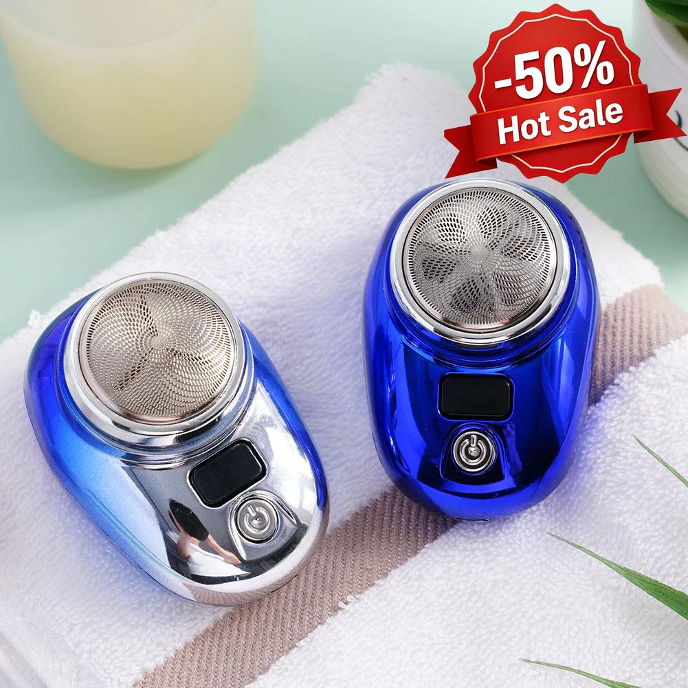 

Мини-дорожная электробритва, портативная USB-перезаряжаемая бритва, легкая бритва с дисплеем мощности аккумулятора