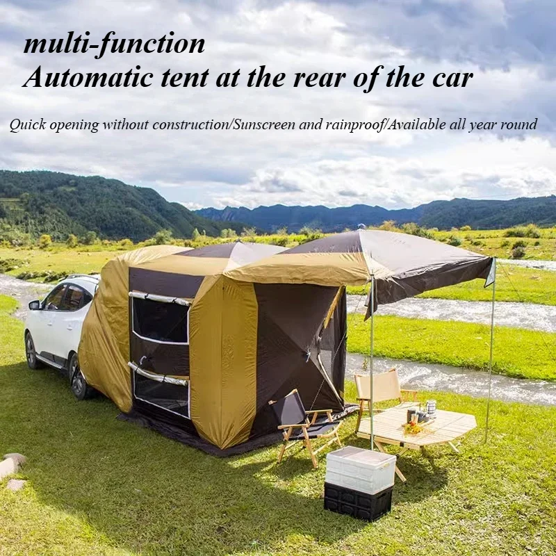 Car tail extension tent, car side automatic tent, no need to set up self driving camping tent, camping sunshade