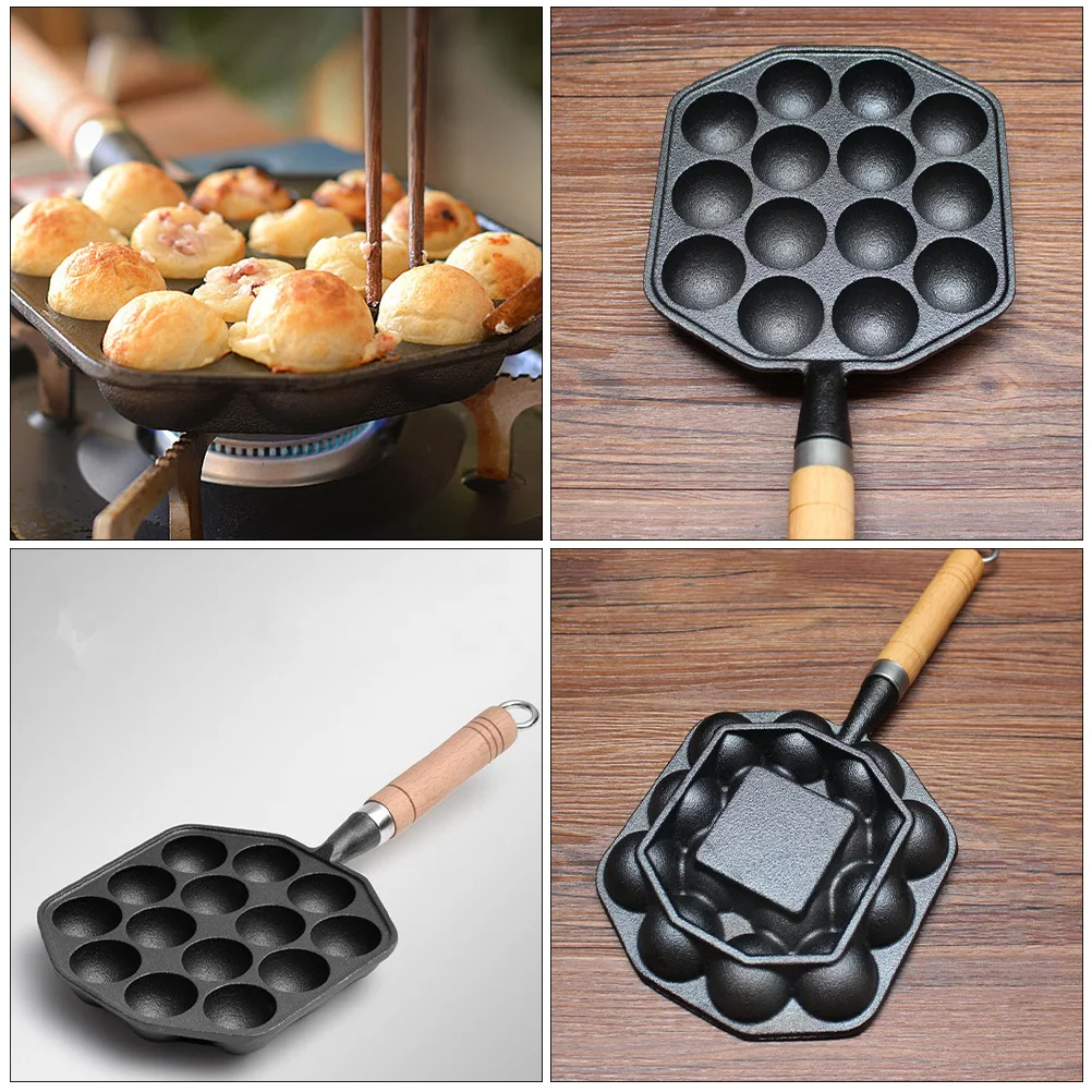 

1Pcs Pancake Pan Takoyaki Pan 14-Hole Nonstick Mold Kitchen Baking Tray Suitable for Home Outdoor and Restaurant