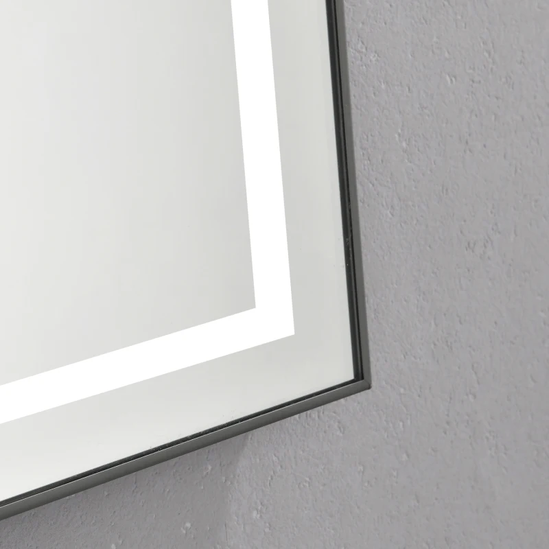 40 x 24 Inch LED Bathroom Mirror with Front and Backlight, Wall Mounted Vanity Mirror with Aluminum Frame, Anti-Fog, Memory, 3 C