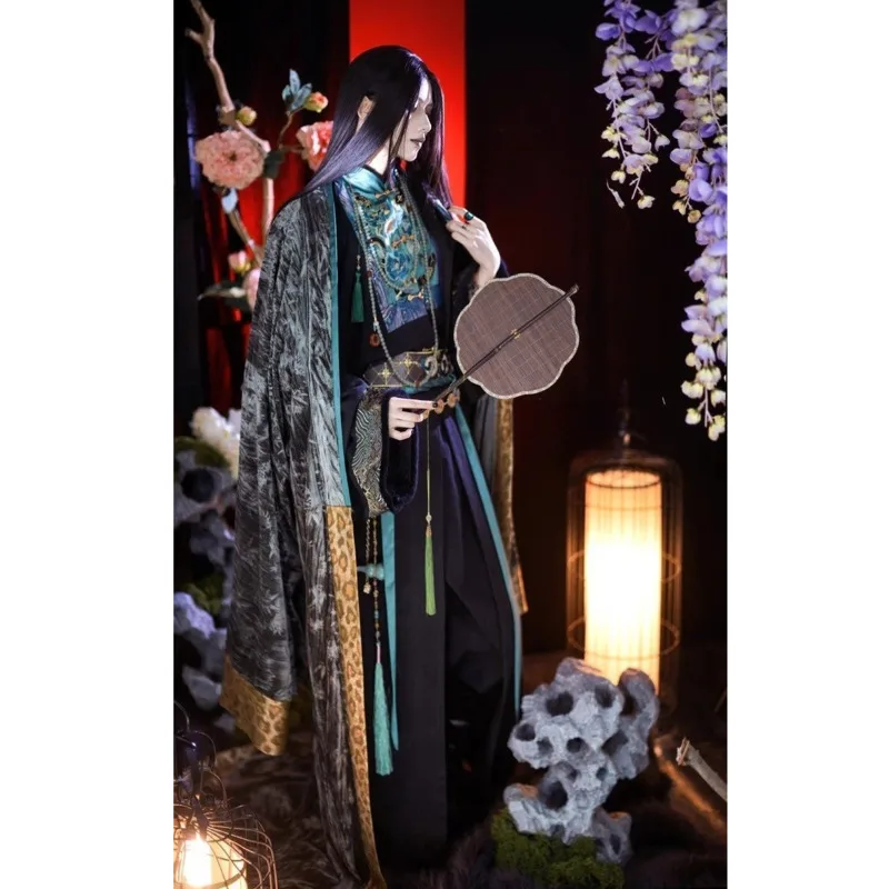 Traje de bata de estilo chino Shengqing, abrigo largo de estilo chino del año de serpiente, disfraz antiguo de Cosplay, Cotumes de Halloween