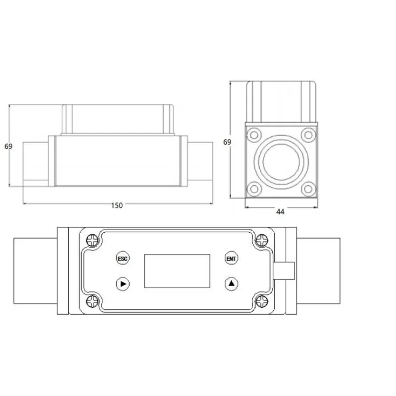 Mass Flow Sensor for C3H6O3/HNO3, Micro Thermal Mass Flow Meter for Liquid Cleaning Agents