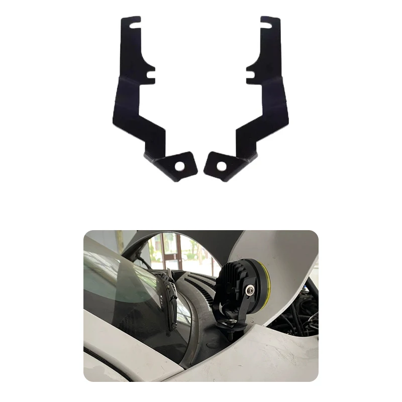 Off-road 4x4 Accessories Black Steel A-Pillar Mounting Light Brackets For Ford Raptor