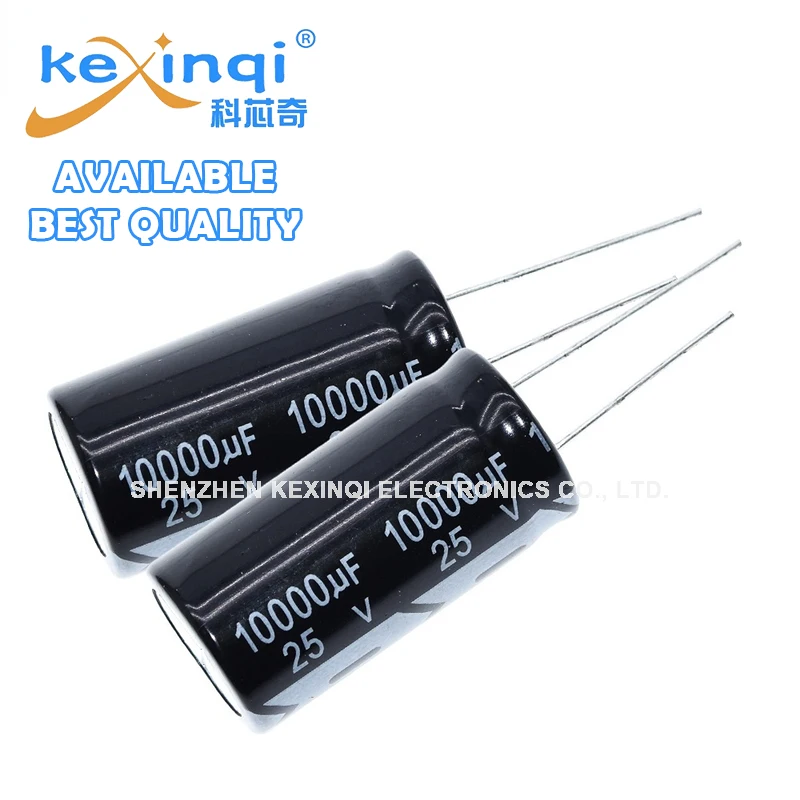 50pcs Aluminum Electrolytic Capacitor 25V / 10000 UF 25V/10000UF Electrolytic Capacitor Size 18*35 mm DIP 25V10000UF