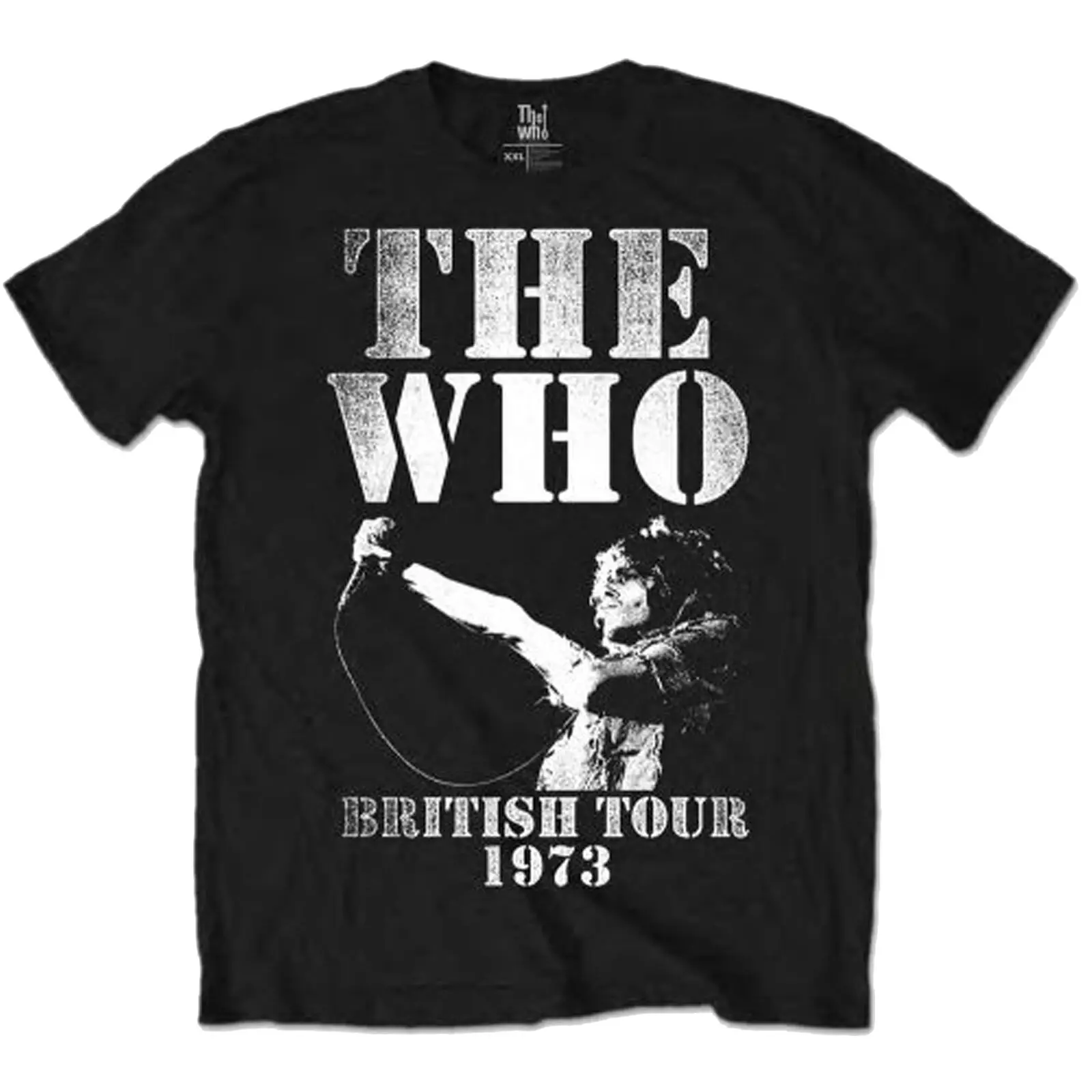 The Who Live Tour 1973 Roger Daltrey Rock Official T Shirt Mens