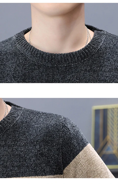 Sweater For Men Pullovers Men's Clothing Spring Casual Streetwear Men's Sweat-shirt Knit Autumn Fashion Hombre Warm Solid Male