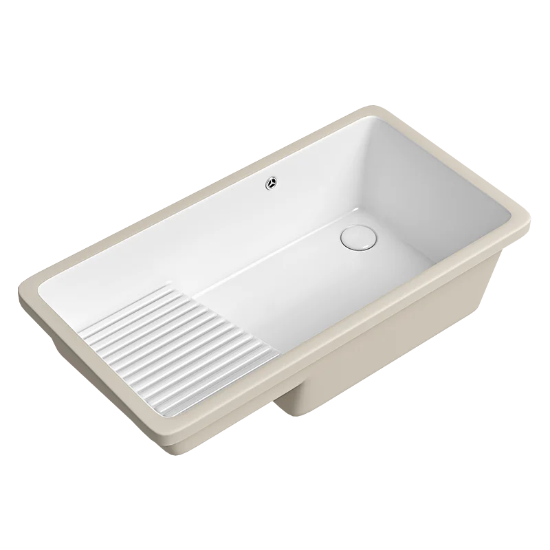 

Ceramic under-counter basin Back side launching with rubbing board wash basin Deepened large-capacity laundry basin Balcony laun