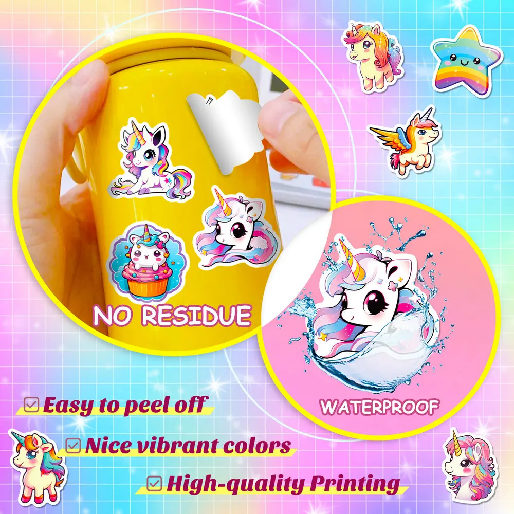 Yeni sıcak tarzı pegatinas moda DIY KawaiiCreative dekoratif çıkartmalar mükemmel sevimli Unicorn su geçirmez güçlü yapışma sticker