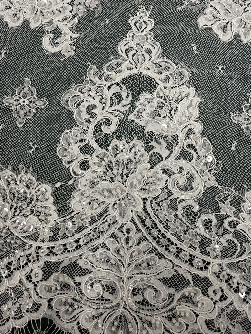 3M Perlenkordel Stickerei Glitzer Pailletten Spitzenstoff. Luxuriöses Abendkleid Französische Spitze. Stoff zum Nähen. Hochzeitskleid. 2026 Neu – Detail 5