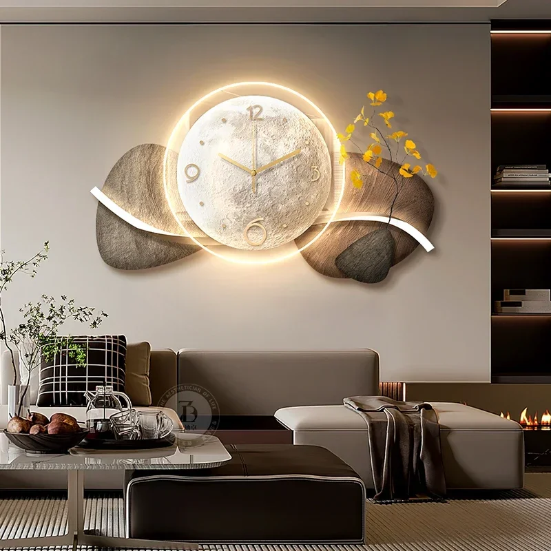 Restaurant Luxury Wall Clocks Art Mural Restaurant Minimalist Nordic Wall Watch Silent Aesthetic Waiting Horloge Home Decor