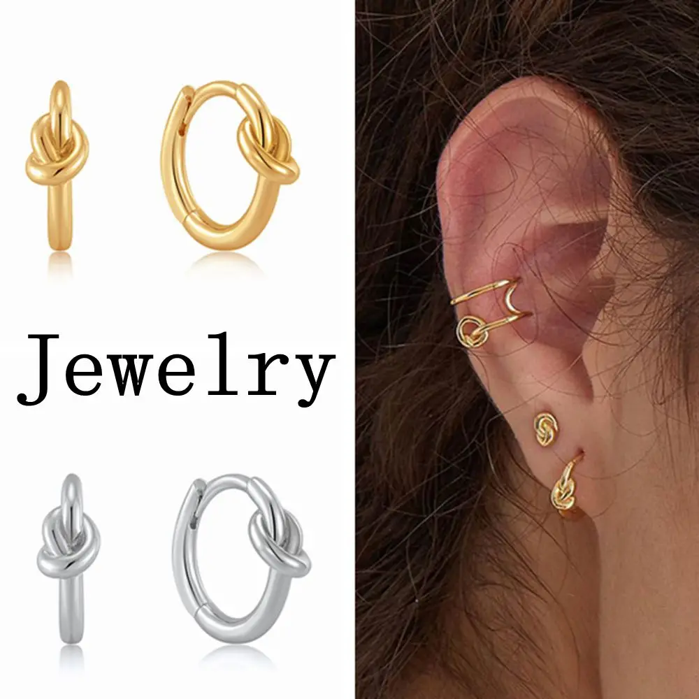 925 Sterling Silver Ear Needle Fashionable Minimalist Gold Silver Circular Earrings Woven Design Earrings for Women Jewelry Gift