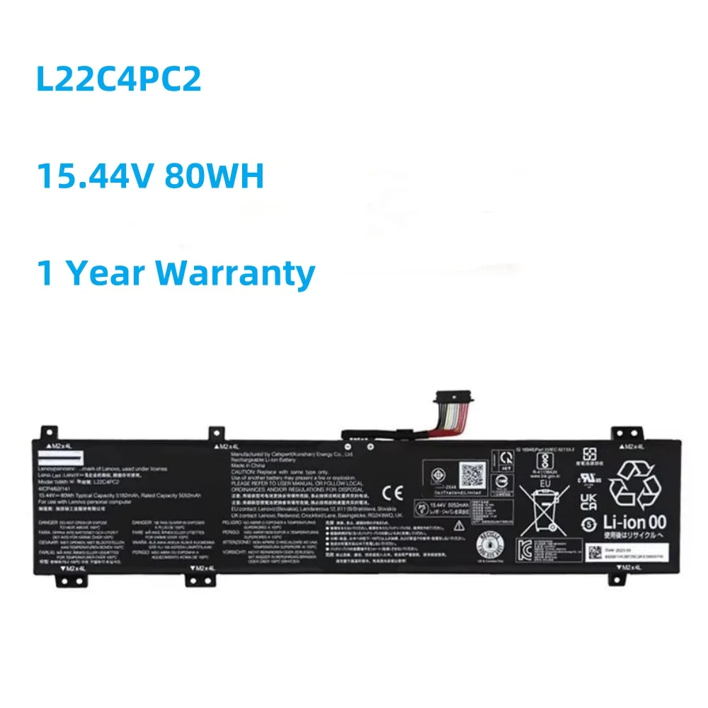 

L22M4PC2 L22C4PC2 L22B4PC2 L22D4PC2 80Wh/5182mAh Laptop Battery For Legion Slim 5 R7000P Y7000P 2023 IRX8/ARX8/IRH8/APH8 Series