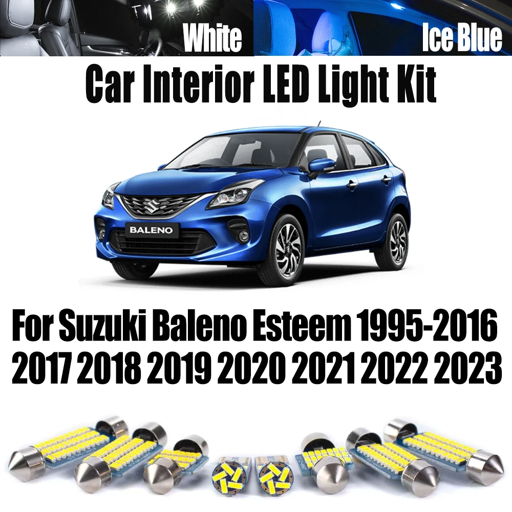 

Canbus для Suzuki Baleno Esteem 1995-2016 2017 2018 2019 2020 2021 2022 2023 Автомобильные лампы для чтения Светодиодный комплект внутреннего купольного освещения с картой