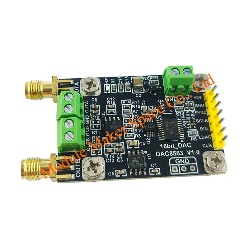 DAC8563 Dual Channel 16-Bit DAC Module, High Precision ±5V Adjustable Output for Data Acquisition