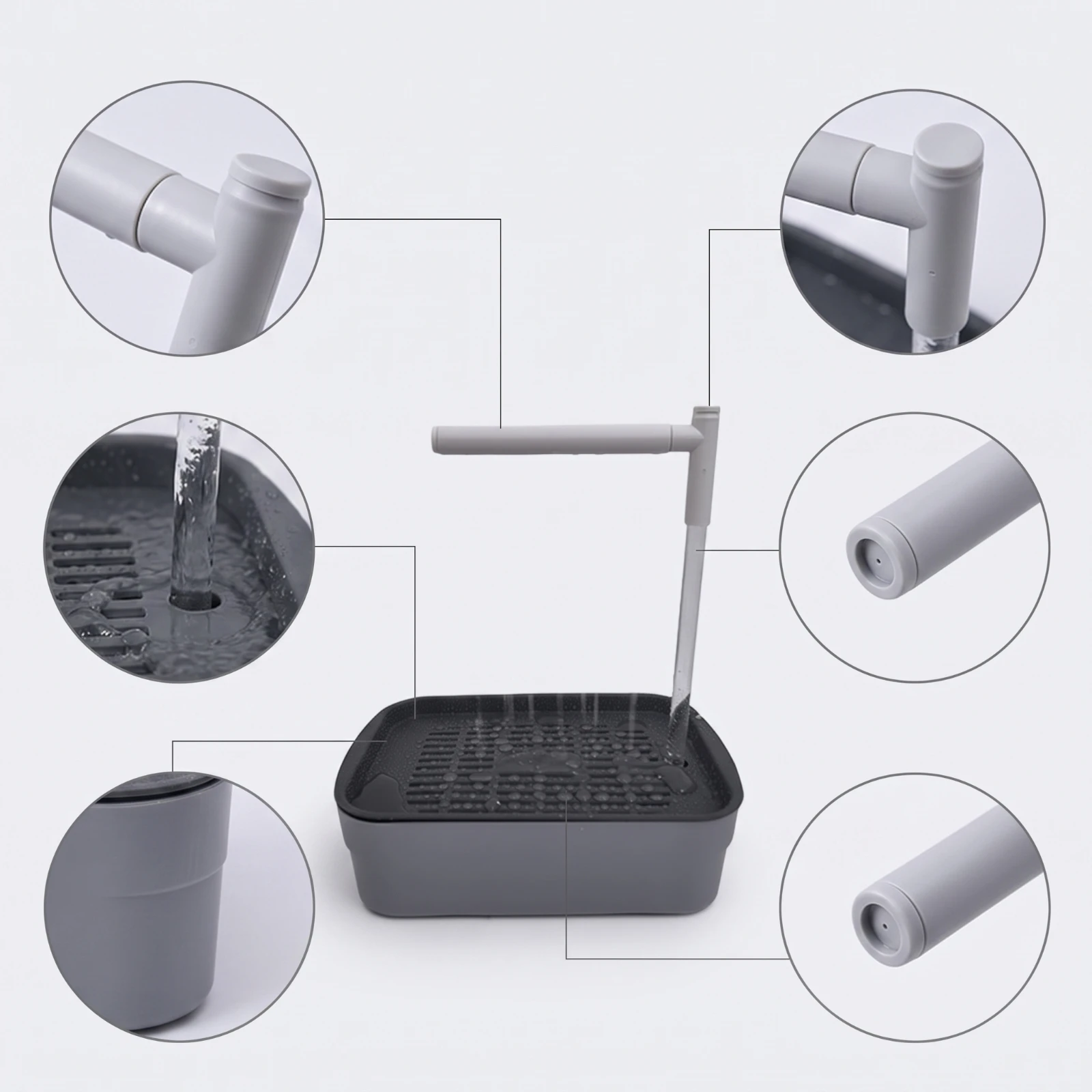 Automatic Bird Shower Attachment with Pump Low Profile Tray Circulating Bird Bath for Indoor Bird Rooms view 6