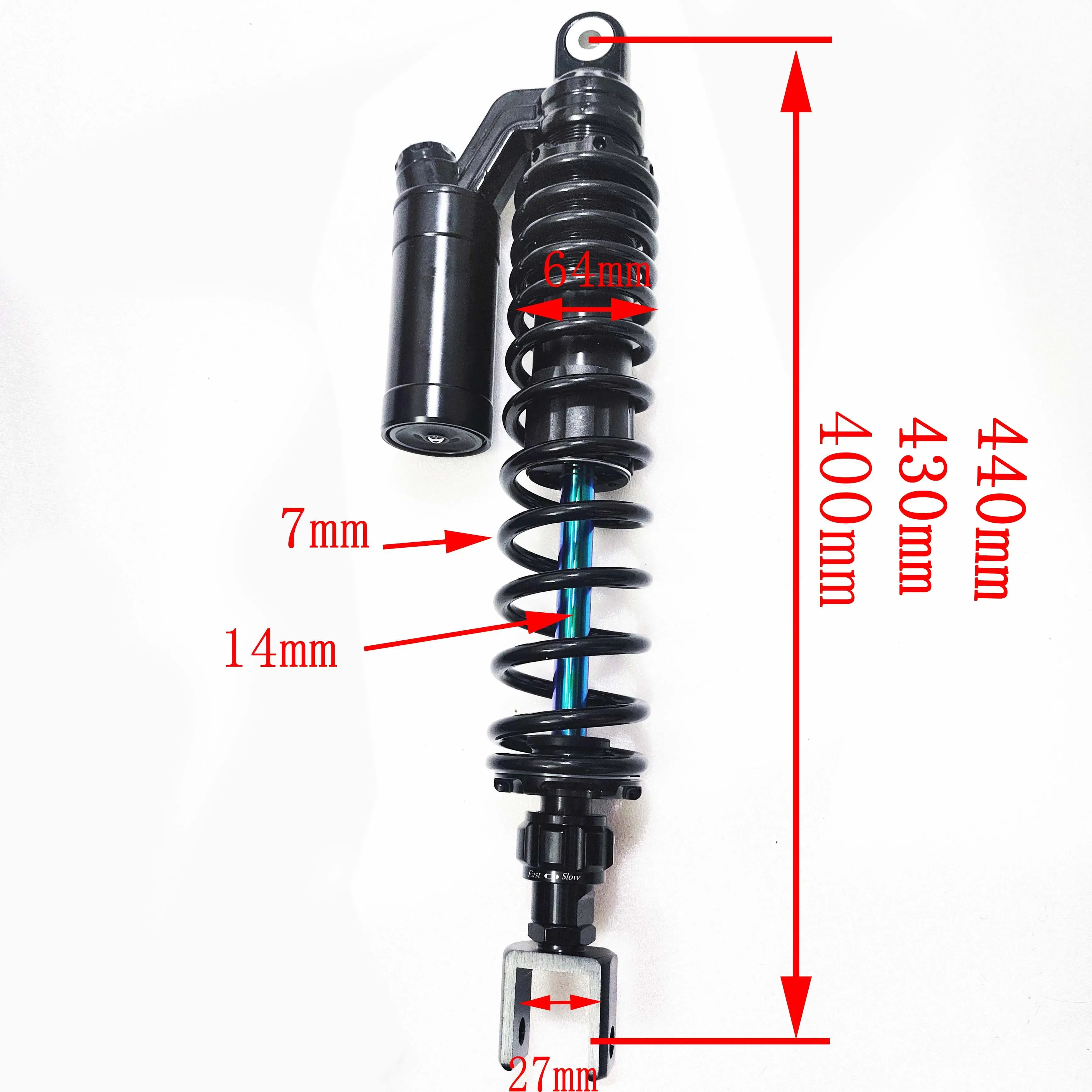 400mm 430mm 440mm 27mm Fork Motorcycle Shock Absorber Adjust Rear Suspension for Honda Yamaha Suzuki Kawasaki Dirt Gokart