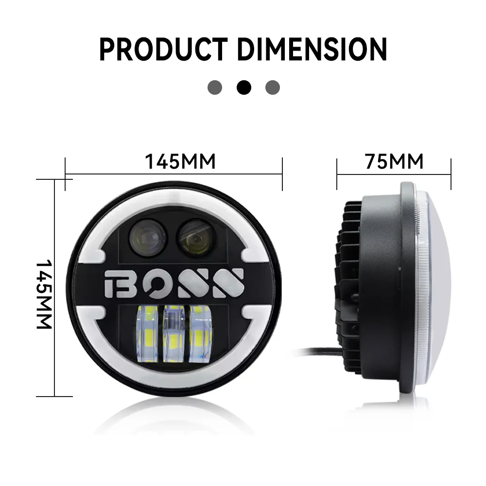 5.75 inch 60W Wrangler BOSS car LED modified light for Harley motorcycle spotlight