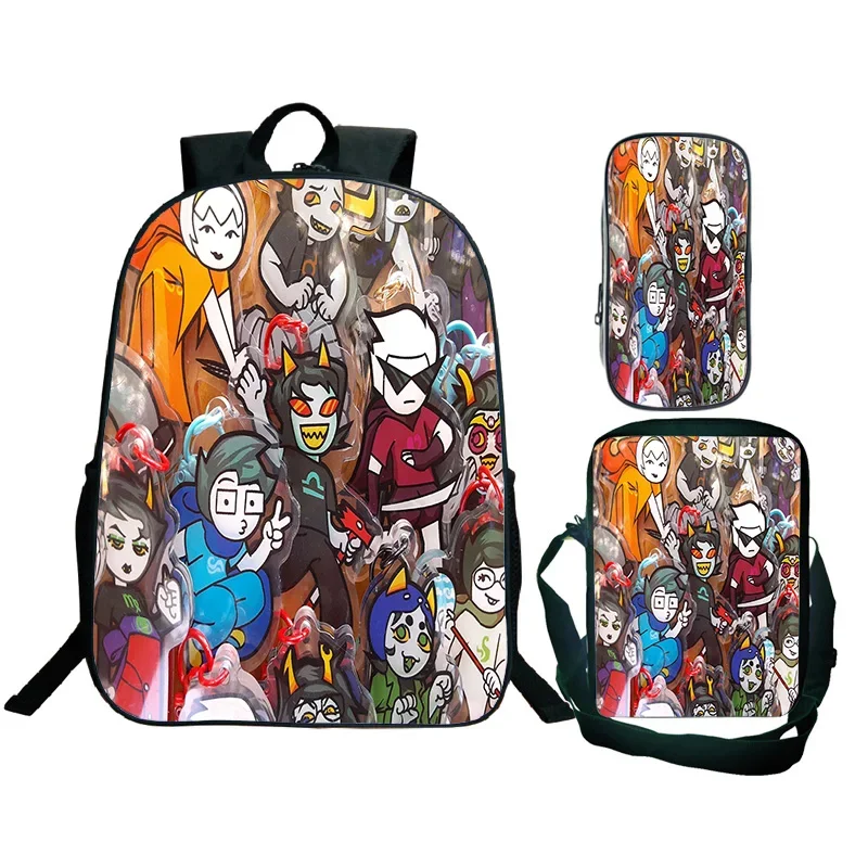 3pcs Homestuck Comic Backpack Shoulder Bag Pencil Case Student Hot Game Custom Backpacks DIY Fashion Pattern School Bag Mochilas
