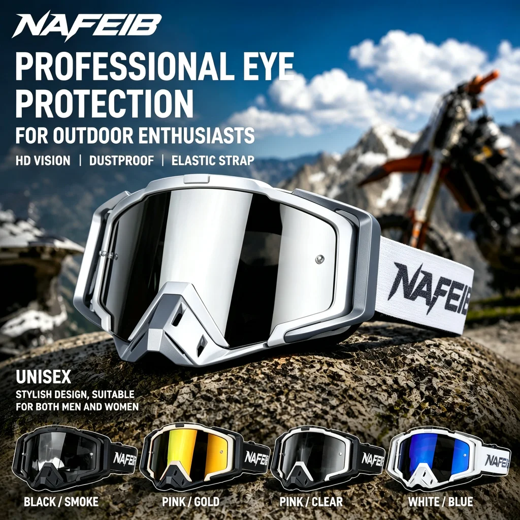 

Men's Newest Motorcycle Goggles Motocross Night Vision Safety Protective MX Sunglasses Vintage Driving Helmet Goggles