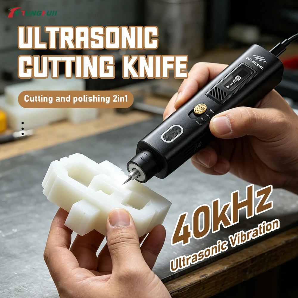 JAKEMY Ultrasonic Cutting Knife JM-Y10 40kHz 2 in 1 Handheld Ultrasonic Cutter Polisher for Cutting Grinding and Polishing