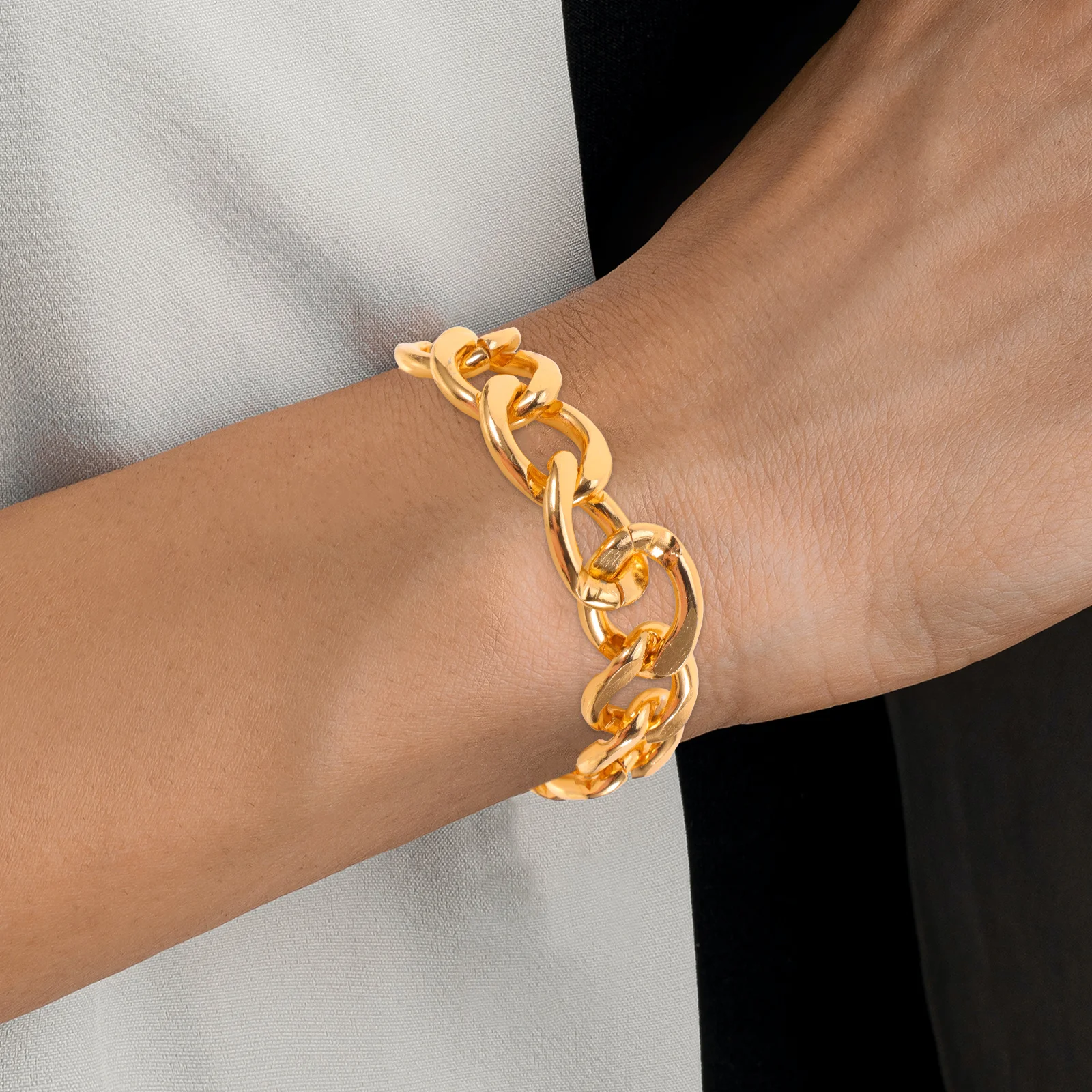 تنوعا سلسلة معدنية سوار للرجال أنيق الحد الأدنى ربط معصمه الذهبي الهيب هوب مجوهرات الإكسسوارات #1