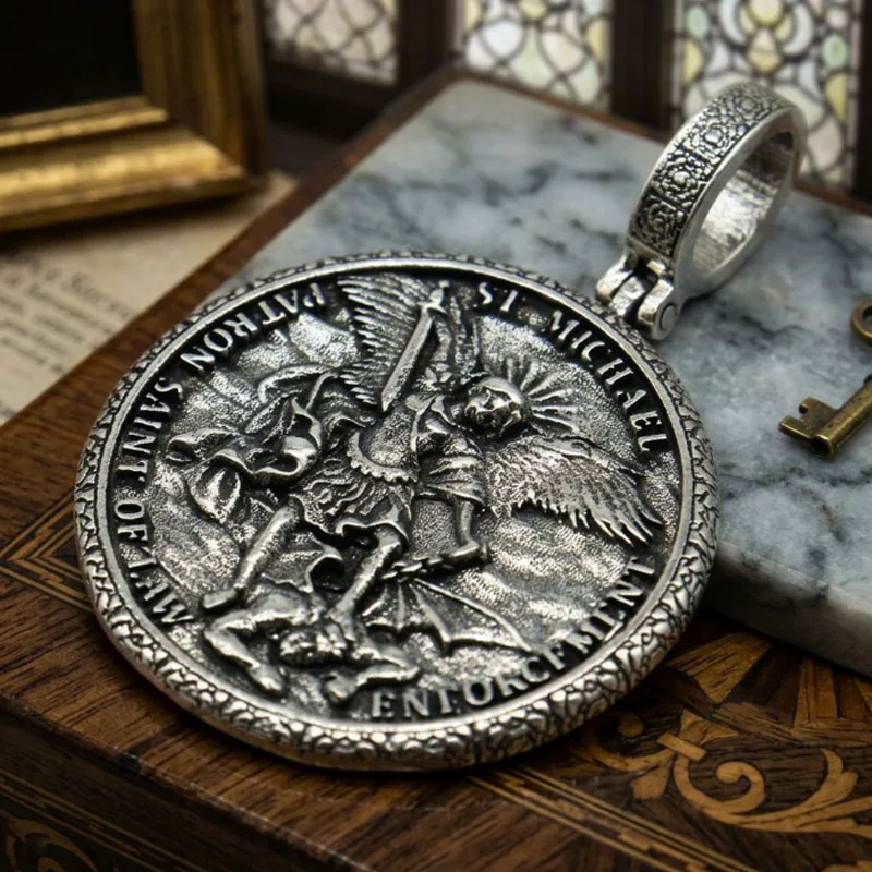 Buy 4 Get 1 Free This Archangel Michael Law Enforcement stainless steel pendant is a badge of guardian's conviction SheCrown