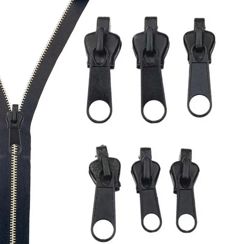

6pcs Hot Fix Zipper Head Universal Instant Zipper Repair Replacement Zippers Repair Kit Zipper Sliding Teeth Rescue Zipper Head