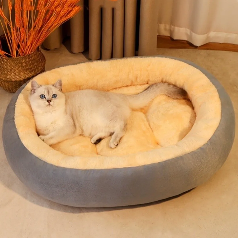 

Новая теплая спальная кровать для кошек, утолщенная мягкая домашняя одежда, мультяшное моющееся кошачье гнездо, универсальное четыре сезона