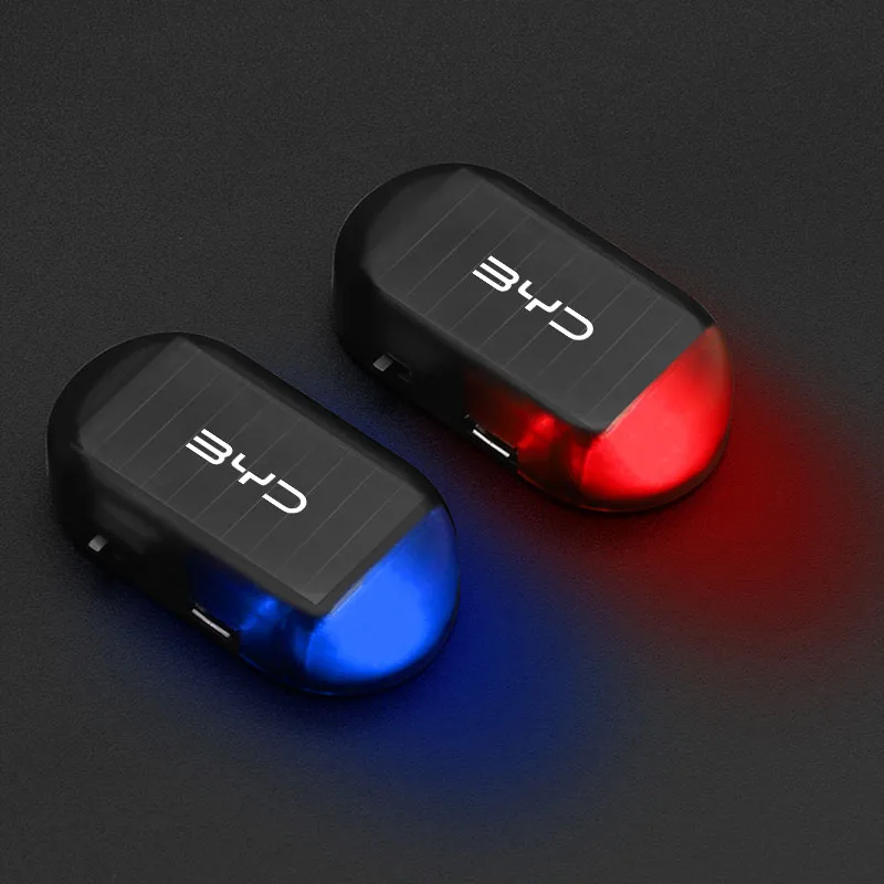 1Pcs Car Solar Powered Wireless Anti-Theft Caution Lamp LED Flashing Light For BYD F3 I3 F0 F6 S6 S8 E5 E6 G3 G6 L3 S7 M6 Tang A