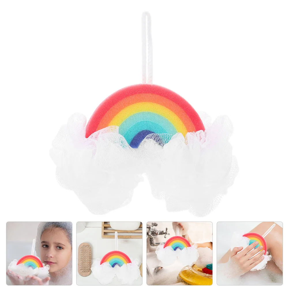 

Baby Bath Scrubber Rainbow Shaped Soft Sponge Safe Comfortable for Child Skin Portable Body Scrubber Baby Sponge