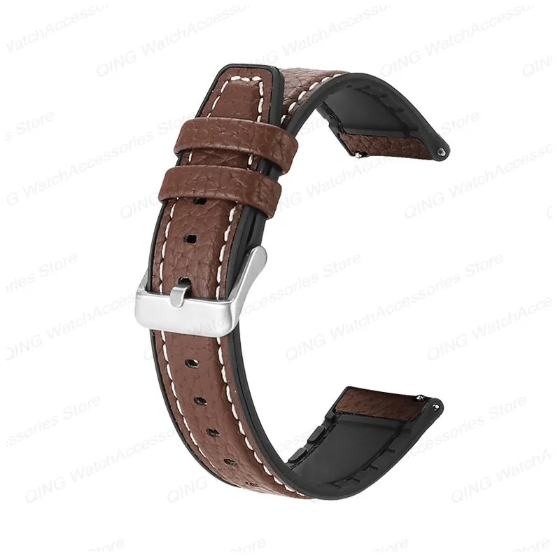 Silicone Leather Straps for Huawei Watch GT2/3 18mm 20mm 22mm Watch Band for Samsung Galaxy Watch 4/3 Sport Bracelets Wristbelts