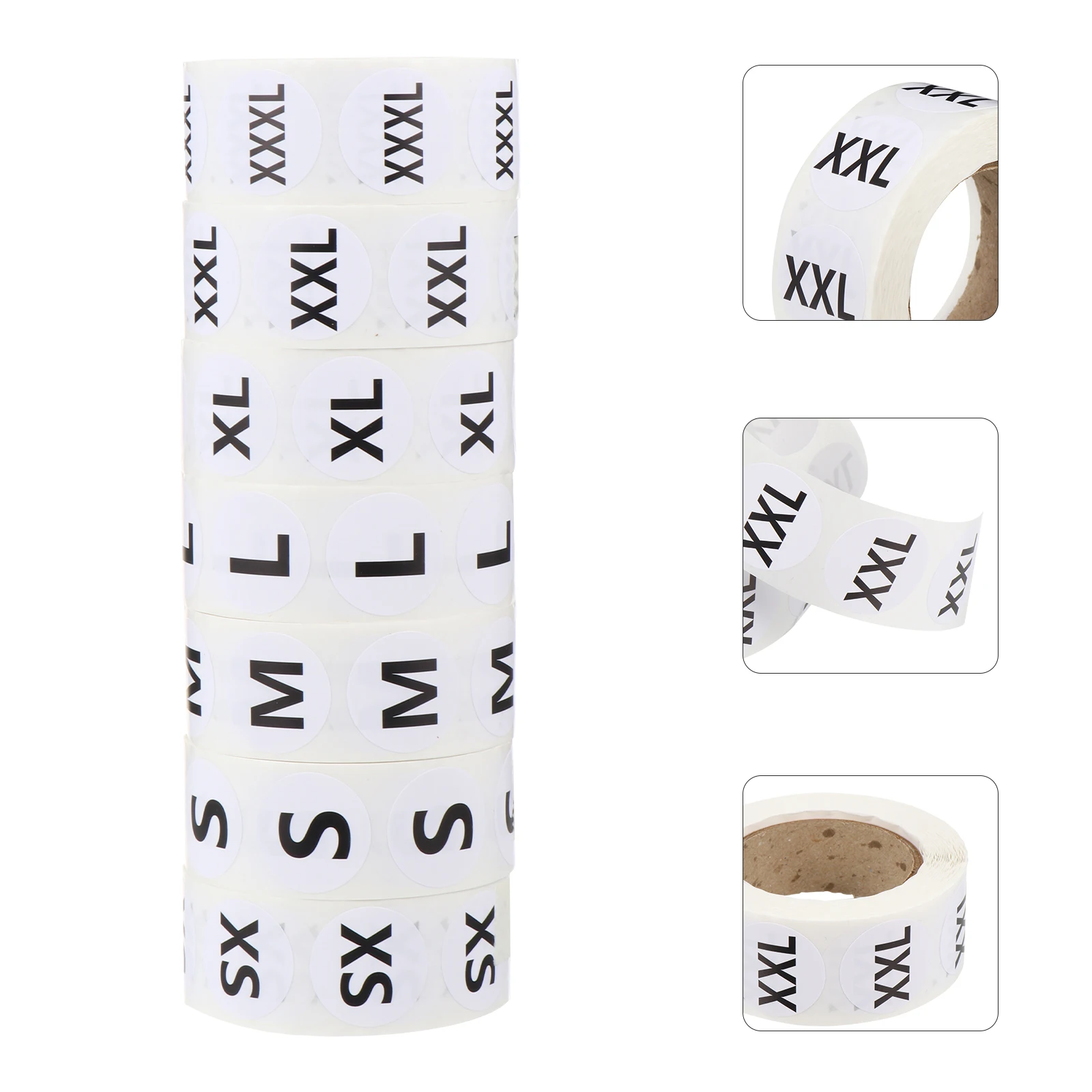 3500Pcs T-Shirt Size Stickers Self-Adhesive Round Label Stickers 7 Assorted Sizes for Quick Product Identification